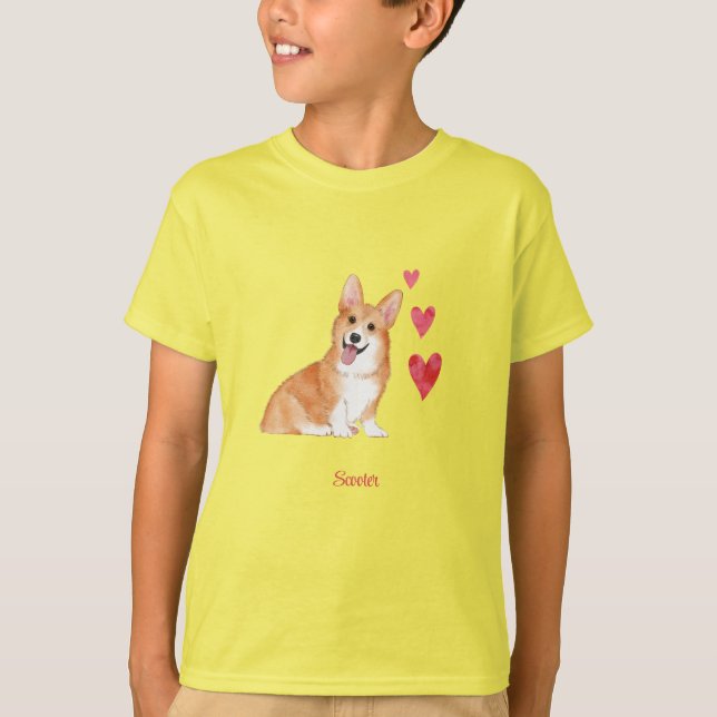Pembroke Welsh Corgi  Personalized Dog T-Shirt (Front)