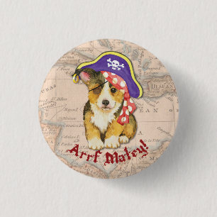 Pembroke Welsh Corgi Pirate Button