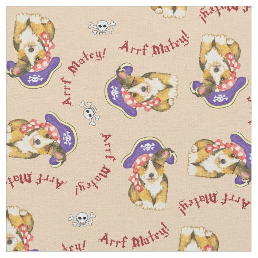 Pembroke Welsh Corgi Pirate Fabric