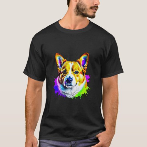 Pembroke Welsh Corgi Pop Art I Dog Lover I Splash  T_Shirt