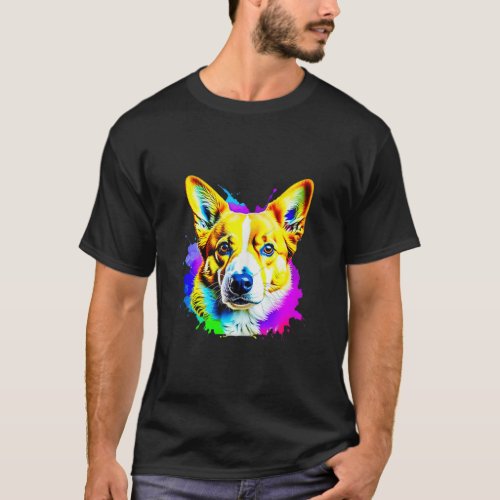 Pembroke Welsh Corgi Pop Art I Dog Lover I Splash  T_Shirt