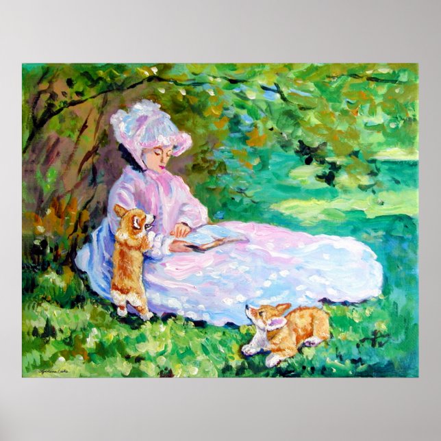 Pembroke Welsh Corgi Print Springtime (Front)
