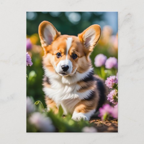 Pembroke Welsh Corgi puppy cute photo Postcard