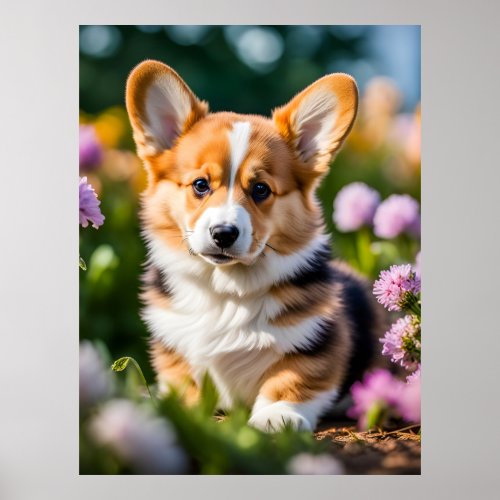 Pembroke Welsh Corgi puppy cute photo Poster
