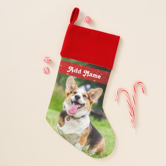 Pembroke Welsh Corgi Puppy Dog Christmas Stocking (Front)