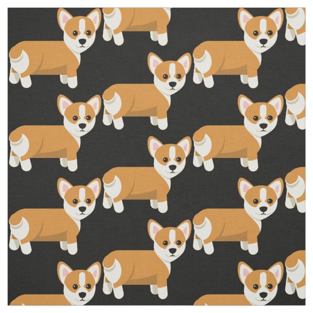 Pembroke Welsh Corgi Puppy Dog Fabric (Swatch)