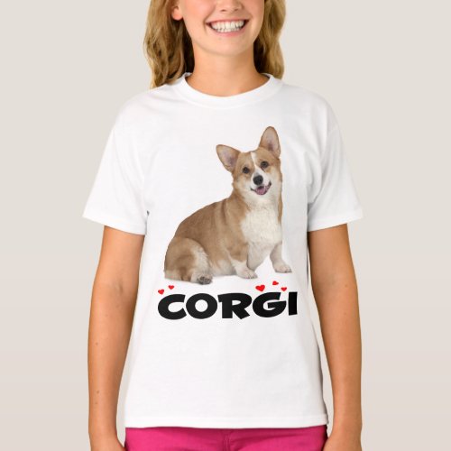 Pembroke Welsh Corgi Puppy Dog Red Love Girls T_Shirt