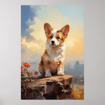 Pembroke Welsh Corgi Puppy Poster by petsArt at Zazzle