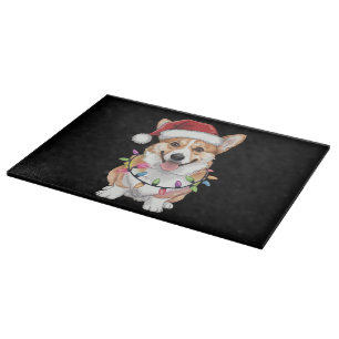 Pembroke Welsh Corgi Santa Christmas Tree Lights  Cutting Board