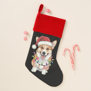Pembroke Welsh Corgi Santa Christmas Tree Lights  Stocking