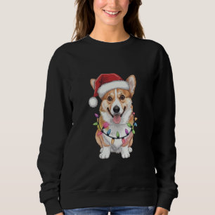 Pembroke Welsh Corgi Santa Christmas Tree Lights  Sweatshirt