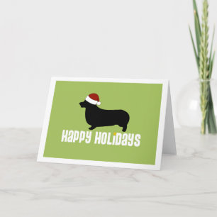 Pembroke Welsh Corgi Santa Hat Holiday Card