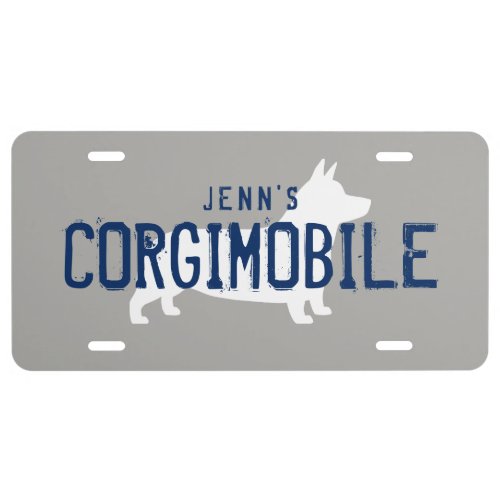 Pembroke Welsh Corgi Silhouette CORGIMOBILE License Plate