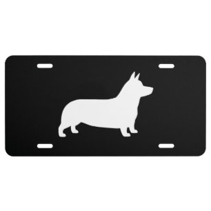 Pembroke Welsh Corgi Silhouette License Plate