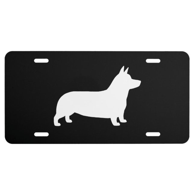 Pembroke Welsh Corgi Silhouette License Plate (Front)