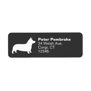 Pembroke Welsh Corgi Silhouette Return Address Label
