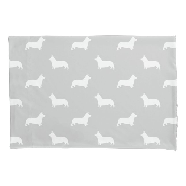Pembroke Welsh Corgi Silhouettes Pattern Pillowcase (Front)