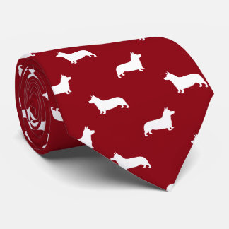 Pembroke Welsh Corgi Silhouettes Pattern Tie