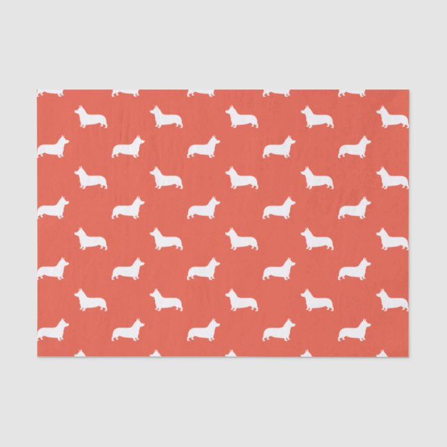 Pembroke Welsh Corgi Silhouettes Pattern Tissue Paper (Front)