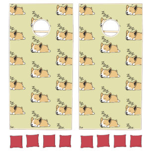 Pembroke Welsh Corgi Sleeping Dog Lover ZZZ Cornhole Set