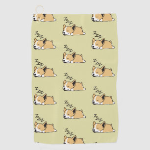 Pembroke Welsh Corgi Sleeping Dog Lover ZZZ Pet Golf Towel