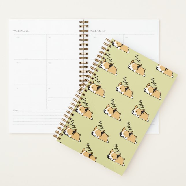 Pembroke Welsh Corgi Sleeping Dog Lover ZZZ Planner (Display)