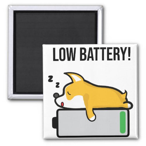 Pembroke Welsh Corgi Sleeping Low Battery Magnet