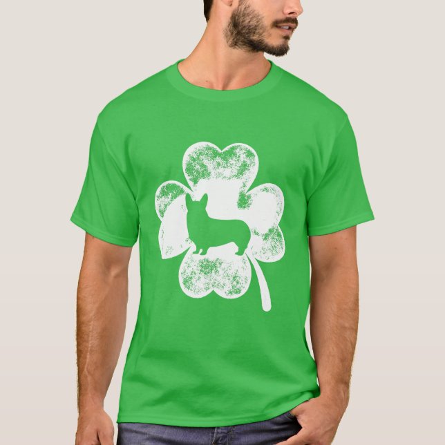 Pembroke Welsh Corgi St Patricks Day Dog Lover Men T-Shirt (Front)