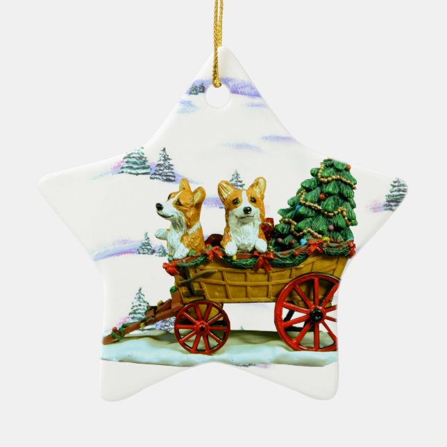 Pembroke Welsh Corgi Star Ornament (Front)