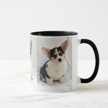 Pembroke Welsh Corgi Tri-color Puppy On Your Mug by woodlandesigns at Zazzle