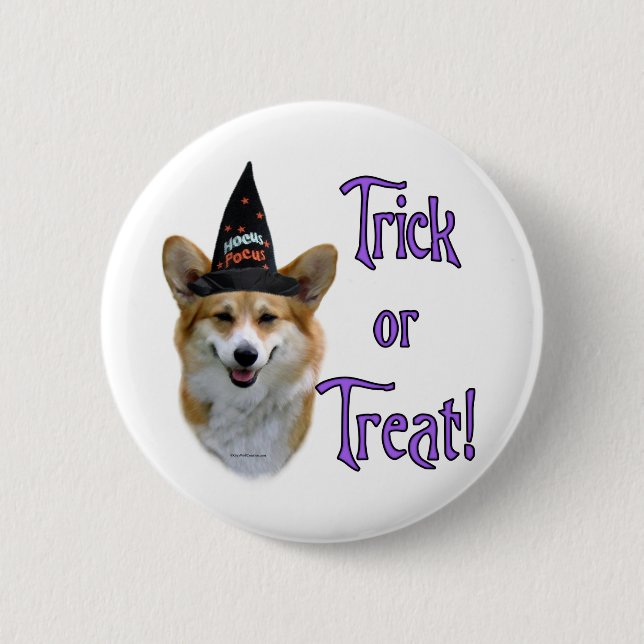 Pembroke Welsh Corgi Trick Pinback Button (Front)