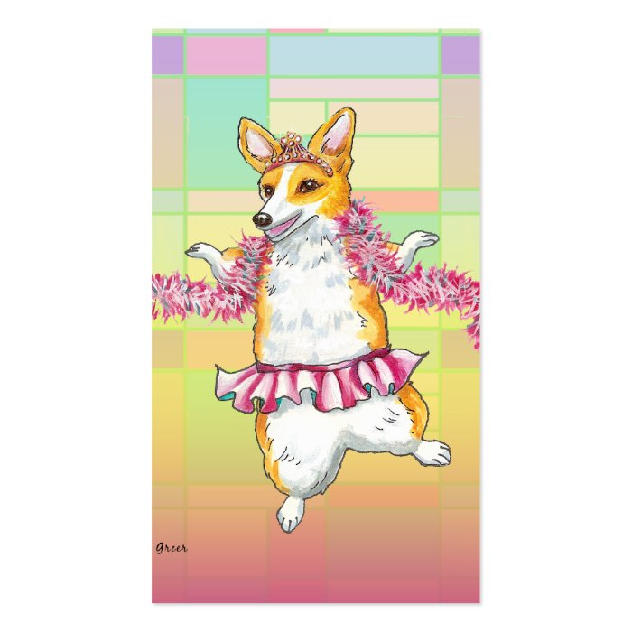 Pembroke Welsh Corgi Tutu Business Cards