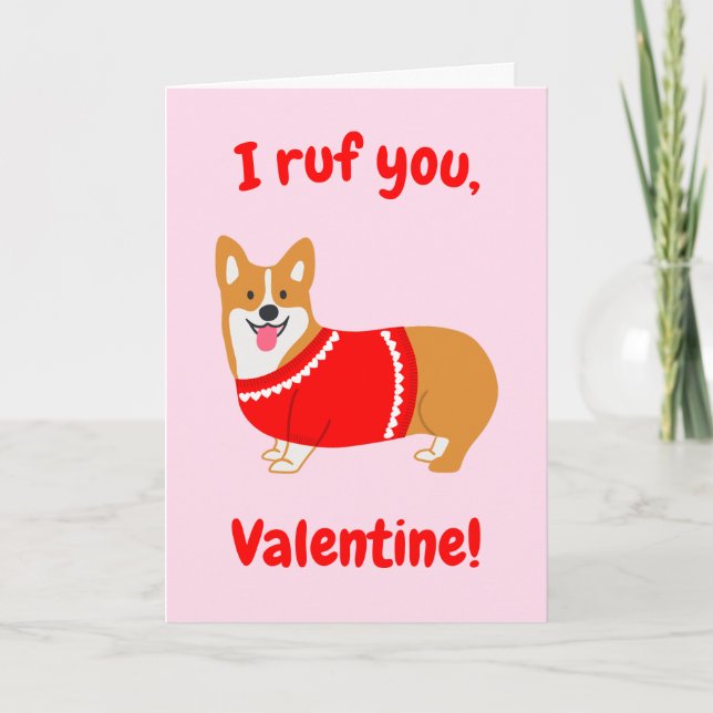 Pembroke Welsh Corgi Valentine Card (Front)