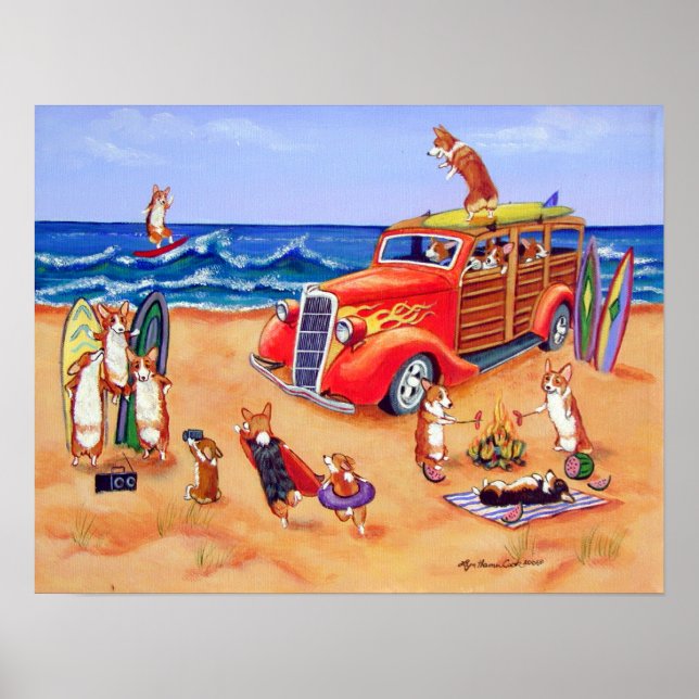 Pembroke Welsh Corgi Wall Print (Front)