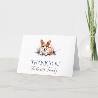 Pembroke Welsh Corgi Watercolor Thank You Card