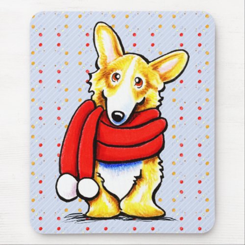 Pembroke Welsh Corgi Winter Scarf Mouse Pad