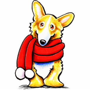 Pembroke Welsh Corgi Winter Scarf Statuette