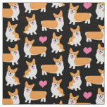 Pembroke Welsh Corgis and Hearts Fabric