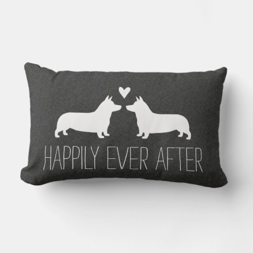 Pembroke Welsh Corgis Happily Ever After Cute Dogs Lumbar Pillow