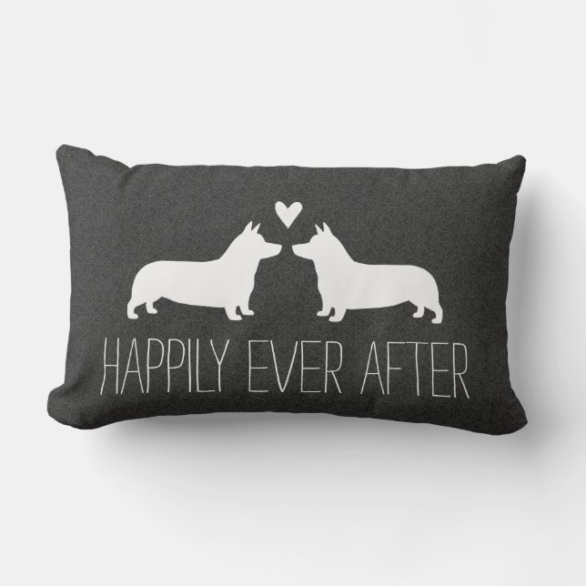 Pembroke Welsh Corgis Happily Ever After Cute Dogs Lumbar Pillow (Front)