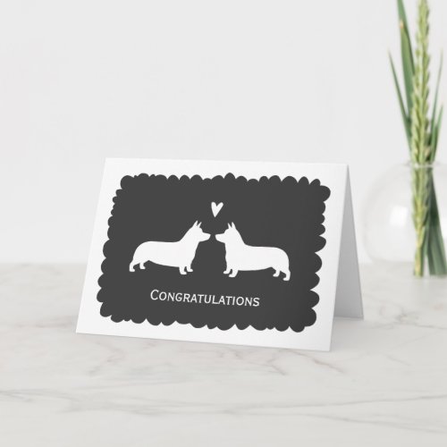 Pembroke Welsh Corgis Wedding Congratulations Card
