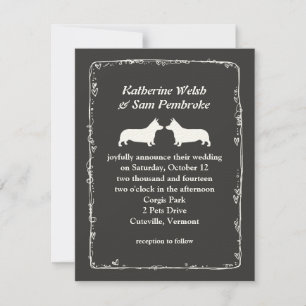 Pembroke Welsh Corgis Wedding Invitation