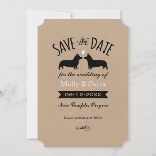 Pembroke Welsh Corgis Wedding Save the Date