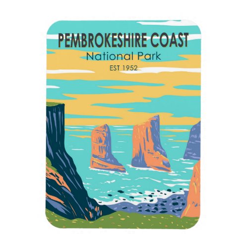 Pembrokeshire Coast National Park Wales Vintage Magnet