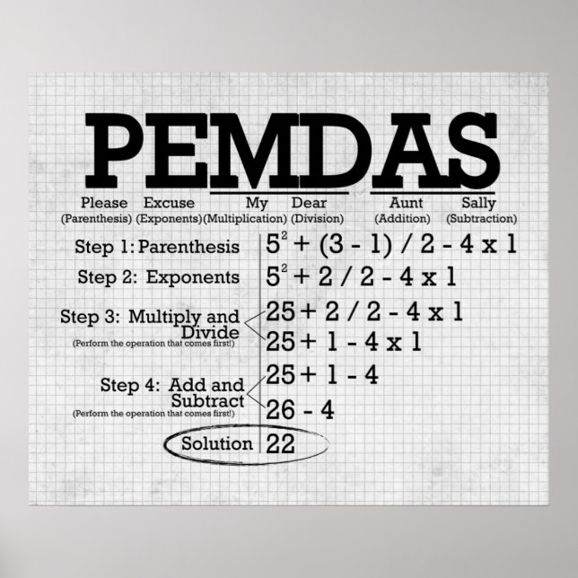 PEMDAS Poster *UPDATED* (Front)