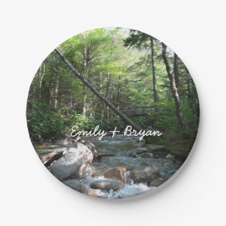 Pemigewasset River Bridge in New Hampshire Paper Plates