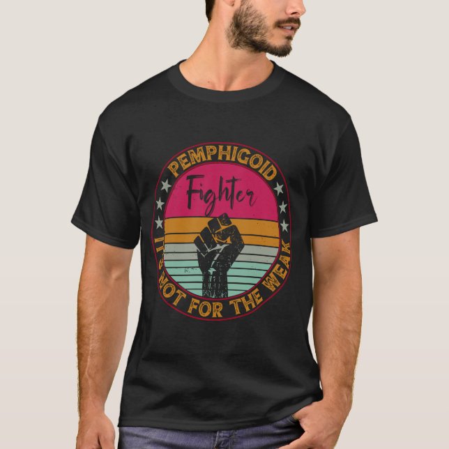 Pemphigoid Awareness Retro Fighter Warrior T-Shirt (Front)