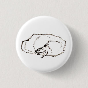 Pen and Ink Art Sleeping Cat Drawing Button