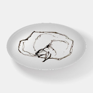 Pen and Ink Art Sleeping Cat Drawing Paperweight