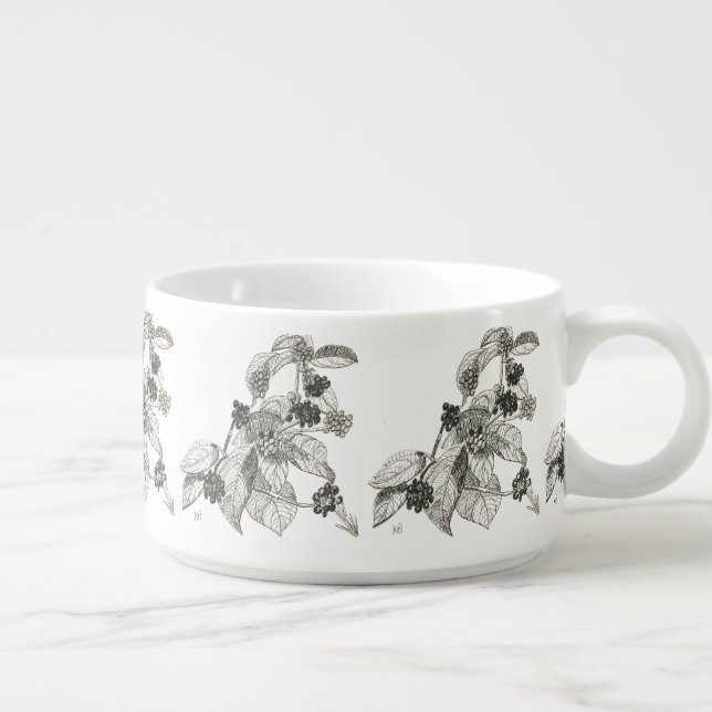 Pen and Ink Blackberries Bowl (Left)